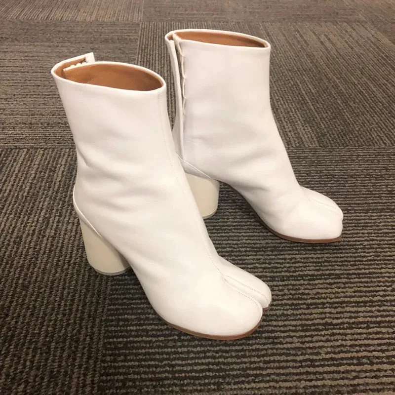 Black Split Toe Ankle Boots