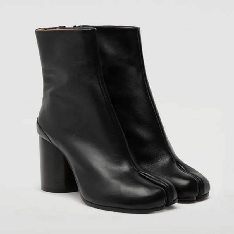 Black Split Toe Ankle Boots