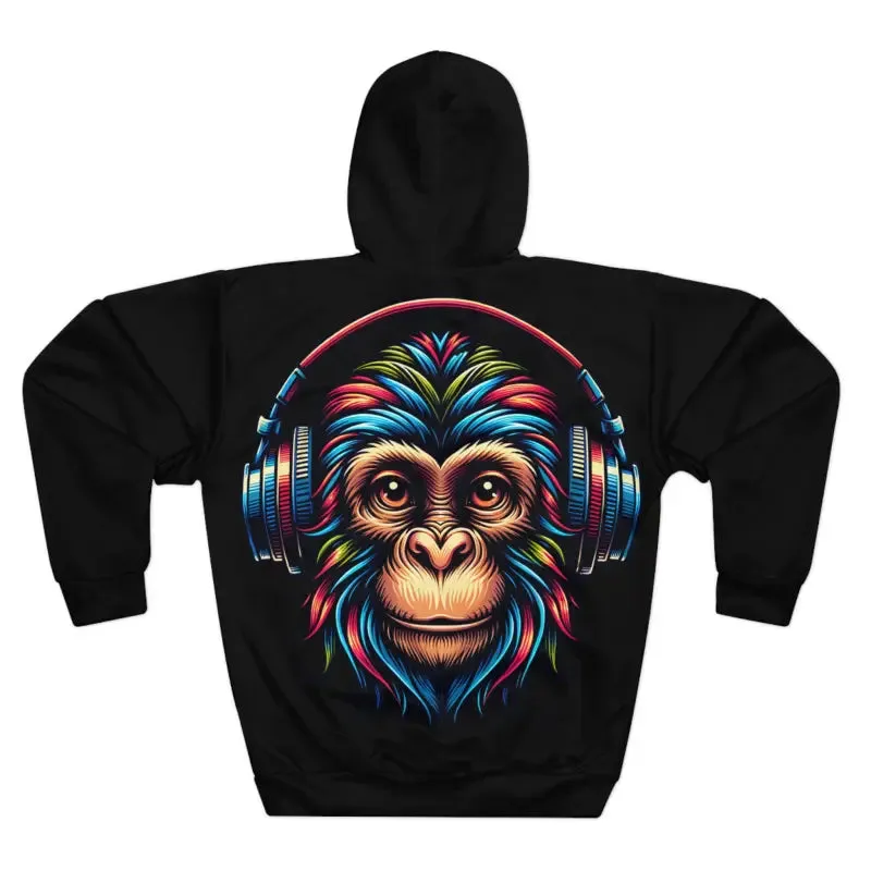 Bold Monkey Wearing Headphones Aop Unisex Pullover