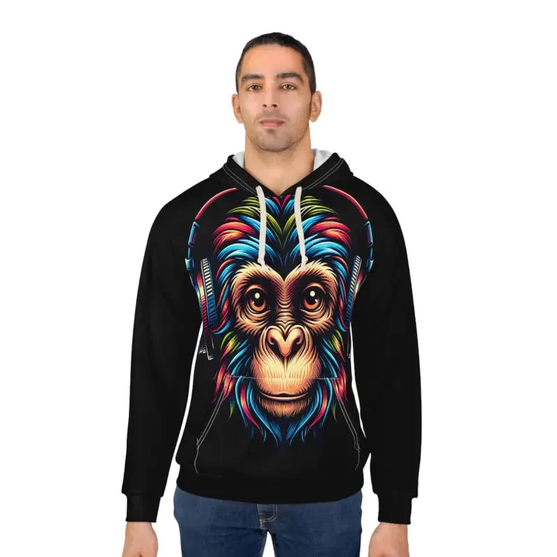 Bold Monkey Wearing Headphones Aop Unisex Pullover