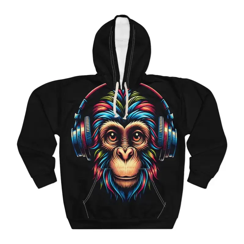 Bold Monkey Wearing Headphones Aop Unisex Pullover