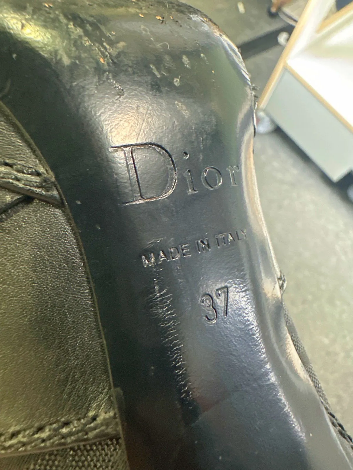 Dior Black Ankle Boots with D-Buckle Detail UK 4 EU 37