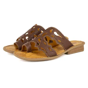 Isivinia : Ladies Leather Sandal in Cafe Cayak