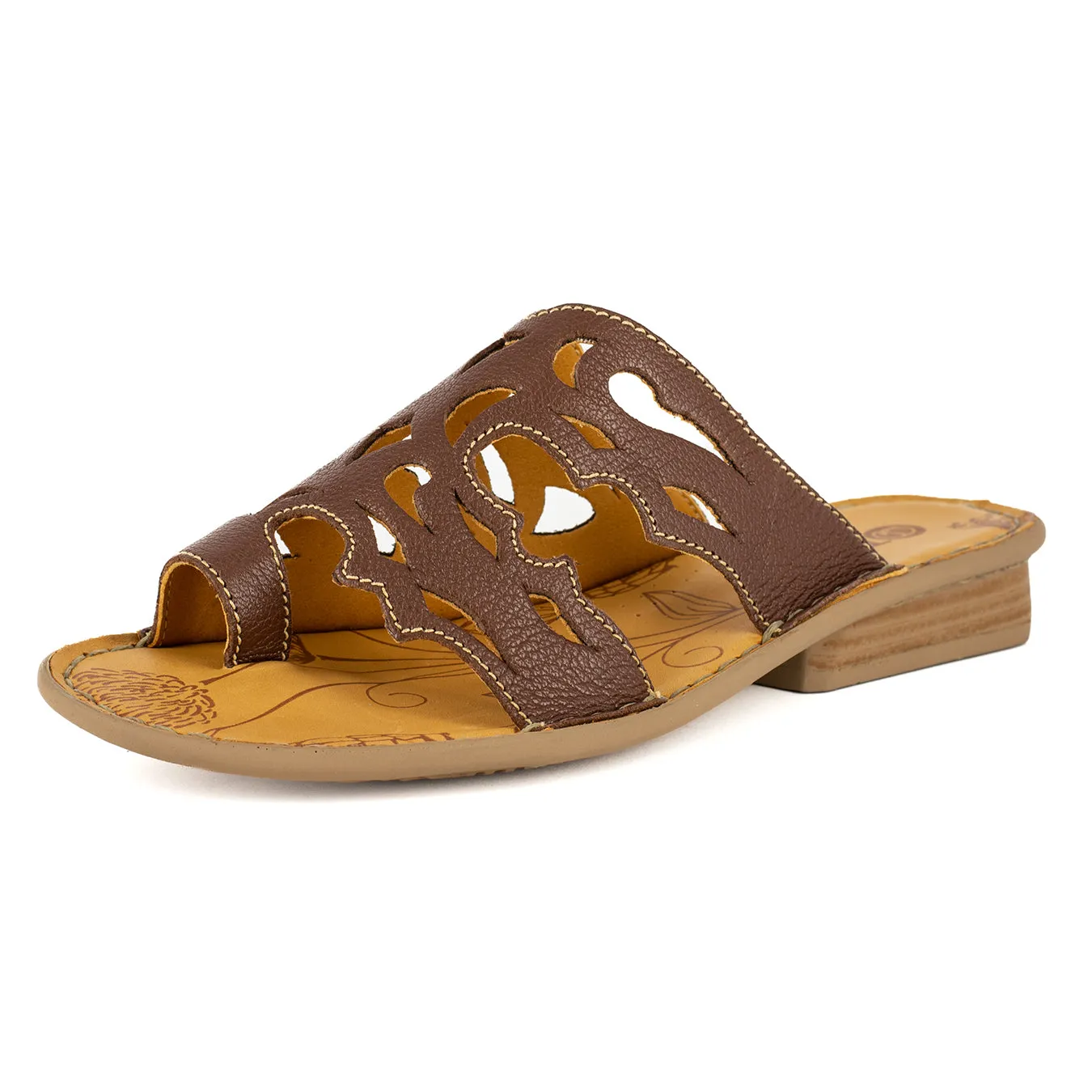 Isivinia : Ladies Leather Sandal in Cafe Cayak