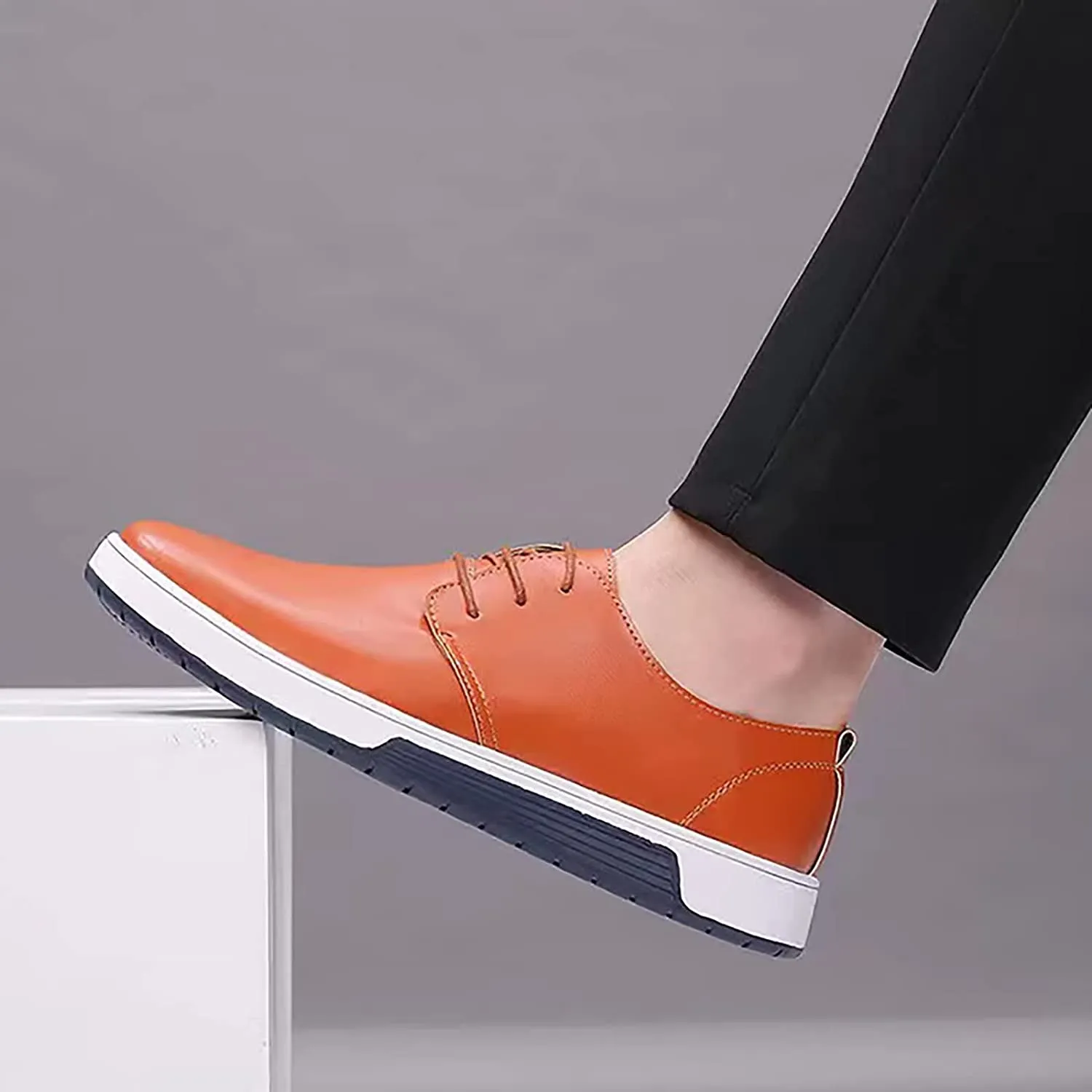 Men's Brown Lace-Up Casual Oxford Dress Shoes