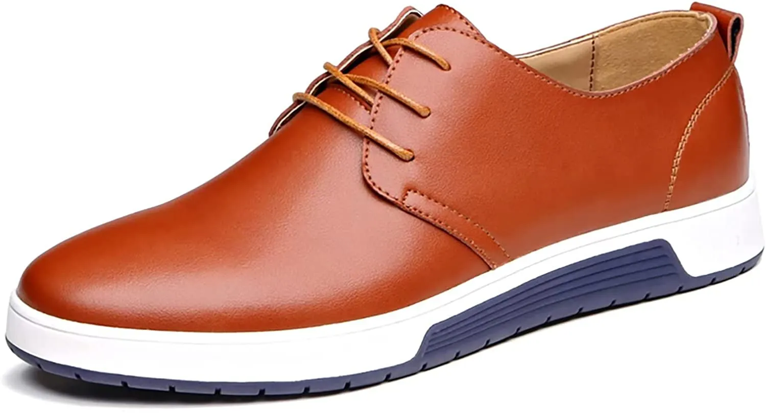 Men's Brown Lace-Up Casual Oxford Dress Shoes