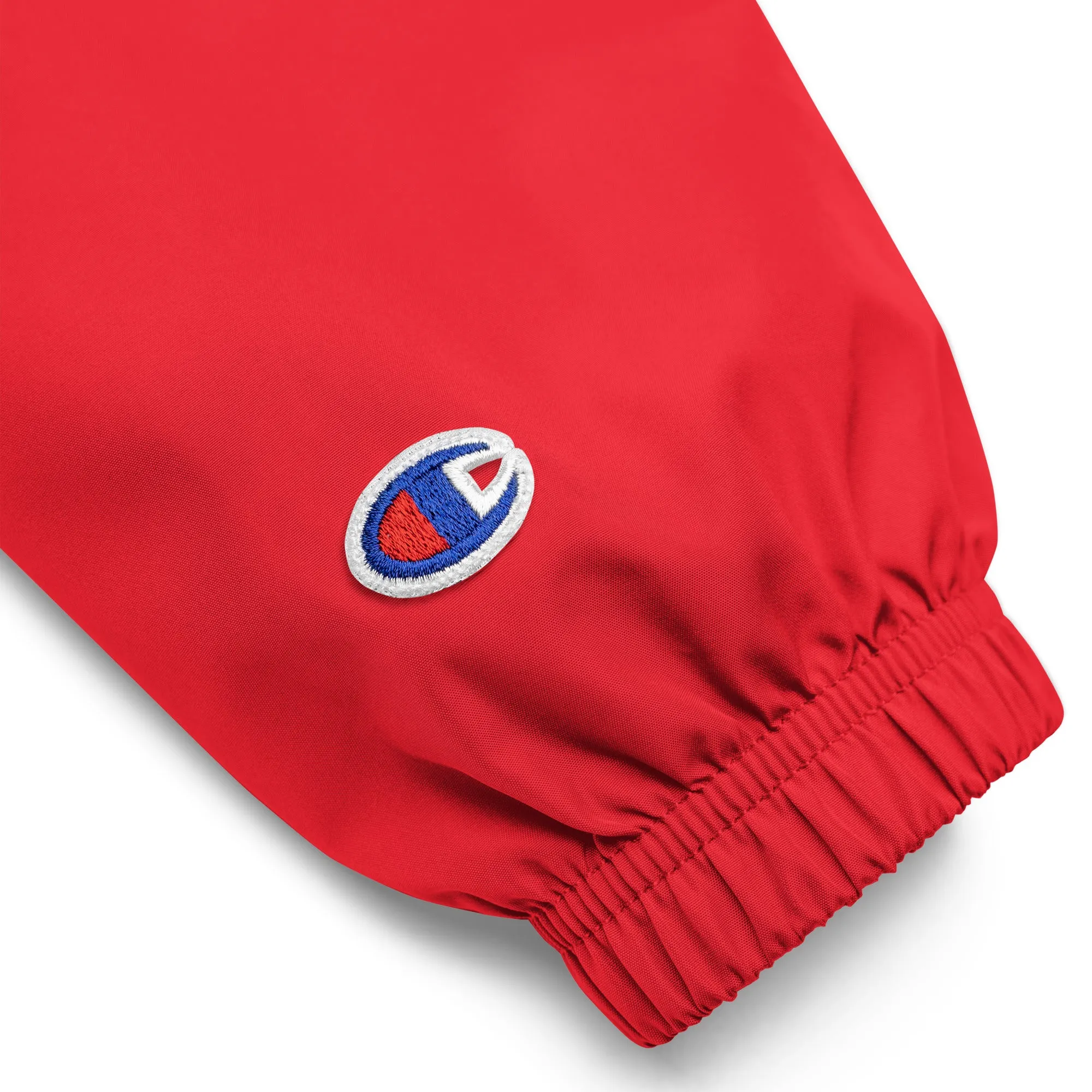 New York Apple Logo Embroidered Champion Packable Windbreaker Jacket