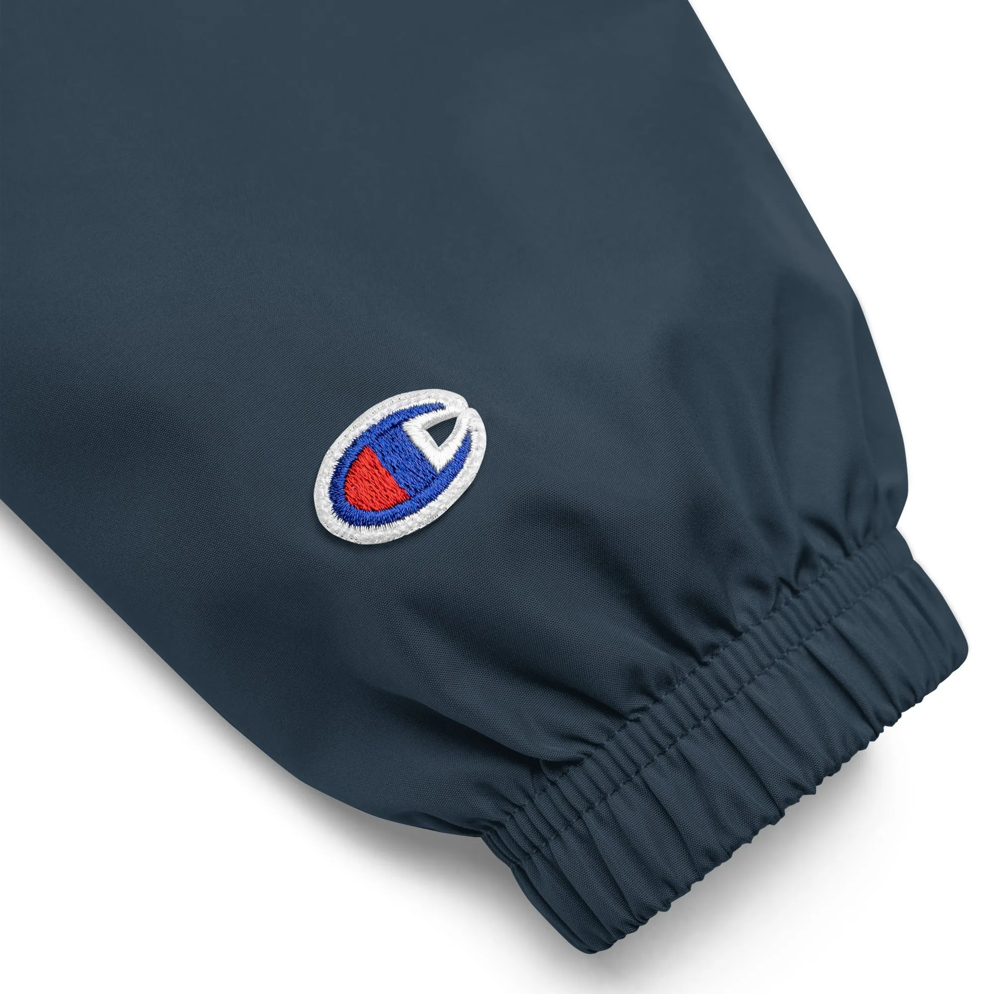 New York Apple Logo Embroidered Champion Packable Windbreaker Jacket