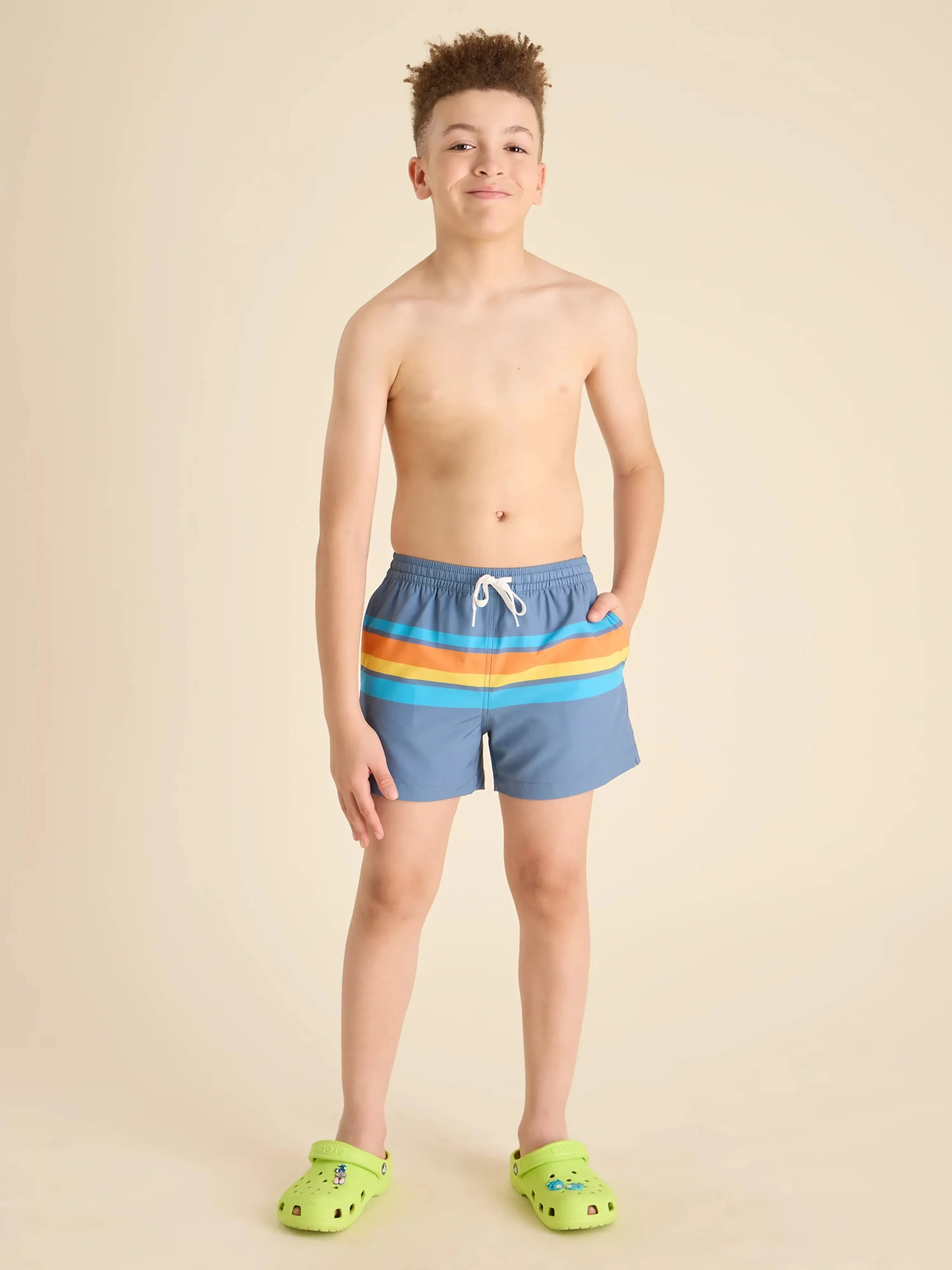 The Warm N' Cools (Boys Lined Classic Swim Trunk- Shorter)